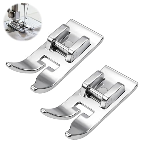 2 Pièces pied de biche machine a coudre, Droit Pied Zigzag, Pied-de-biche universel - Acier inoxydable - Convient à la plupart des machines à coudre domestiques