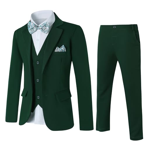 Reviews de Trajes y Blazers para Niño los más recomendados. 43 DISAUR - Traje de 6 piezas para niños, ropa formal para niños, incluyendo chaleco, pantalones, camisa de vestir, pañuelo y pajarita para ocasiones formales de 6 a 10 años,...
