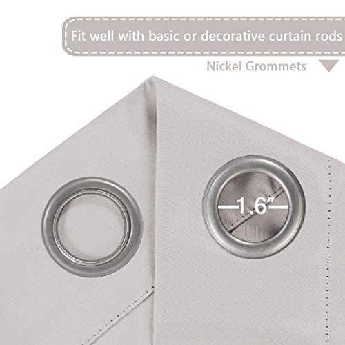Image of H.VERSAILTEX Blackout Patio Curtains 100 x 96 Inches for Sliding Door Extral Wide Blackout Curtain Panels Thermal Insulated Room Divider - Grommet Top, 8' Tall by 8.5' Wide - Stone