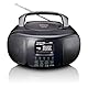 Lenco SCD-6000BK Tragbares Internetradio mit DAB+/FM, Bluetooth, CD-Player und 2,4-Zoll TFT-LCD-Farbdisplay, Dualband-WLAN, Stereo-Sound - schwarz