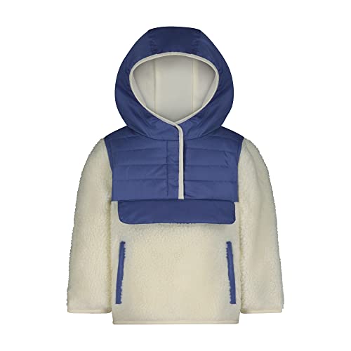 London Fog Baby Girl's Hooded Pull On Winter Coat, Soft Fleece And Puffer Jacket, Dusty Blue, 5/6 #TOP24