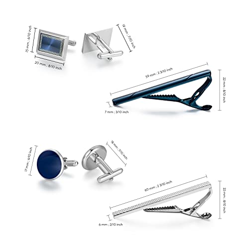 Image of UJOY Mens Tie Clip and Cufflink Set 12 PCS, Shirts Necktie Bar Pins Cuff Link Buttons, Wedding Businesss Gift for Men