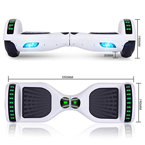 Felimoda Hoverboard for Kids Ages 6-12, 6.5” Two-Wheel Self Balancing Hoverboard with Bluetooth and LED Light, UL2272 Certified