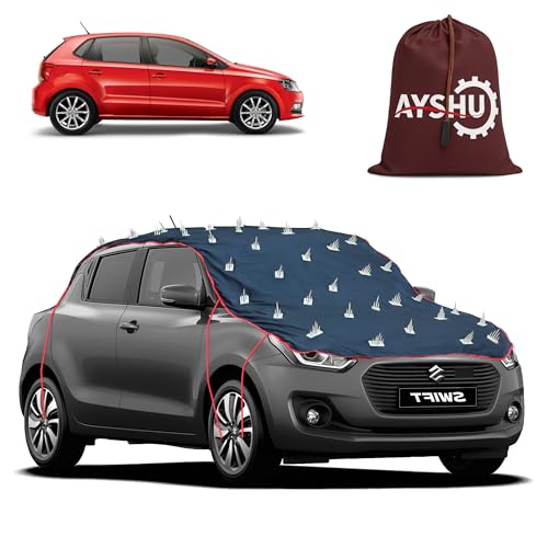 Image of AYSHU Water-Resistant Spike Car Cover for Volkswagen Polo GT - Protects from Dogs, Monkeys, Dust, Sunlight & UV - Full Roof Universal Fit