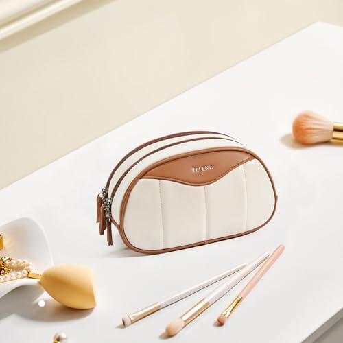 Telena Medium Makeup Bag, Travel Make Up Bag for Women, Vegan Leather Cosmetic Bag for Travel Essentials — view 6