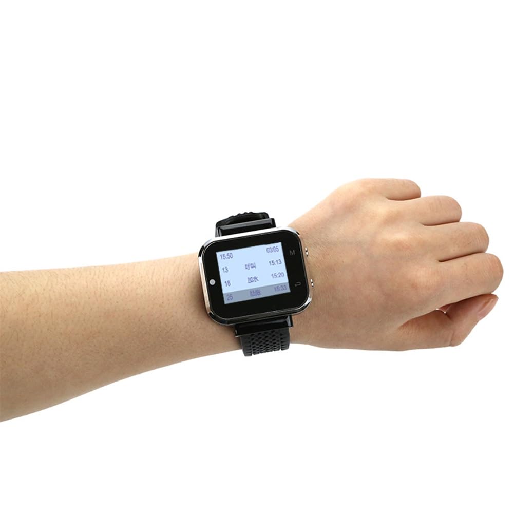 Rufsystem Drahtloses Restaurant Pager System 8 Anrufknöpfe+ 1 Kellner Armbandempfänger für Bars Cafes Hotels EU -Stecker