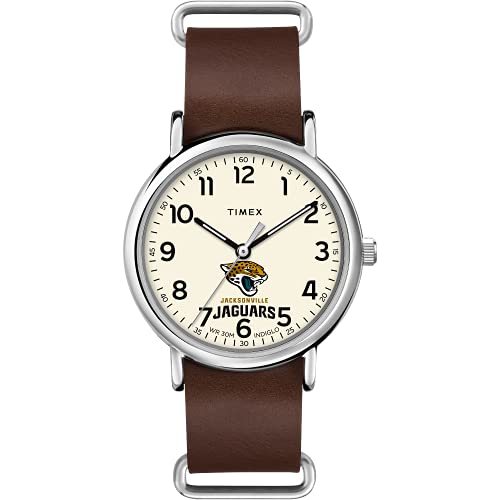 Montre Timex NFL Jaguars homme 40 mm en cuir, le cadeau idéal pour fan de football américain