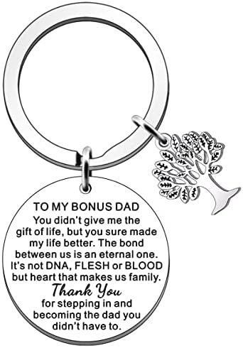 SDOFY Step Dad Gifts Bonus Dad Gifts Step Dad Fathers Day Gift Keyring Stepdad Stepfather Father in Law Dad in Law Christmas Birthday Gifts