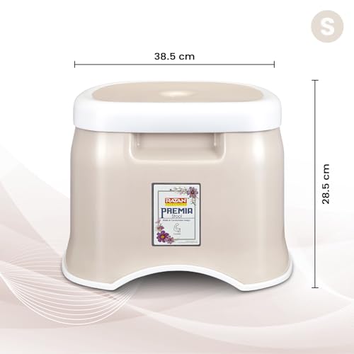 Image of RATAN PLASTICWARE Premia Bathroom Set (Bucket 18L X 1) + (Mug 1.5L X 1) + (Small Stool X 1) - Desert Rose|Light Weight and Easy to Carry|Perfect for Use in Bathrooms, Kitchen & Wet Utility Areas