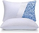 OSBED Shredded Memory Foam Pillows King Size Set of 2, Cooling Pillows for Sleeping 2 Pack, Adjustable Loft Bed Firm or Soft Pillows for Side, Back, Stomach, Hot Sleepers (20"x 36")