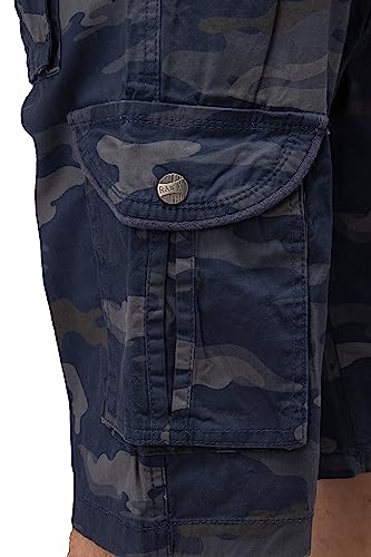 Raw X Mens Belted Cargo Shorts Relaxed Fit Casual Tactical Knee Length Cargo Shorts For Men, Twill Tape - Navy Camo, 36 #TOP3