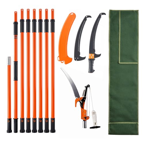 VEVOR Manual Pole Saw, 7.3-27 ft Extendable Tree...