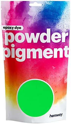 Hemway Epoxy Dye Powder Pigment UV Fluorescent Neon Bright Green Powder 50g | Mica Pigment for Resin, Epoxy, Polyurethane Paint, Jewellery & Resin Floors, Colour Enhancement