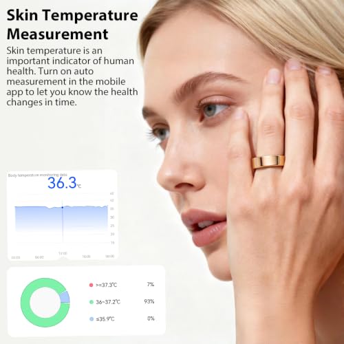 Image of Smart Ring for Women, Health Tracker & 5ATM, COLMI R02. (Rose Gold, 7#)