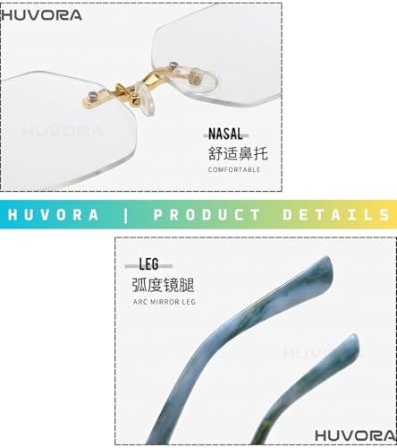 Image of Designer Hexagon Rimless UV Protection Sunglasses for Men Women Stylish - Spotted on YoYo Honey Singh - Anti Glare Retro Rectangle Gradient Leopard Shades Party Goggles