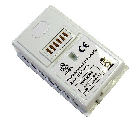 Compatible with Xbox 360 Controller Rechargeable Ni-MH Battery in White By CS Power