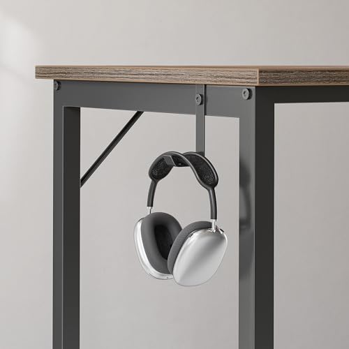 CubiCubi Computer Desk, 120 x 48 cm Office Desk with Reversible Storage Shelves, Small Table Modern Style for Study, Bedroom, Living Room, Rustic Brown