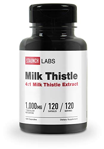 Staunch Labs Milk Thistle 250mg, 120 Capsules - Gluten Free, Non-GMO