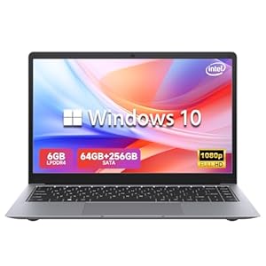 Computadora portátil de 14 pulgadas, Intel Celeron N3350 (hasta 2.4 GHz), 6 GB LPDDR4 RAM 320 GB de almacenamiento, WI-FI 5, BT5.0, cámara HD, batería de 34 Wh, portátil Windows 10 para hogar