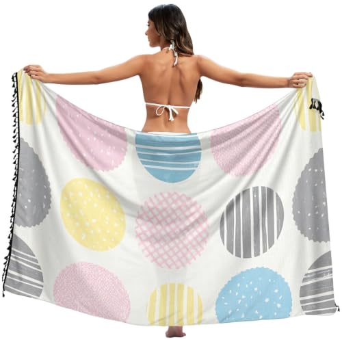 Cubierta de natación de lunares coloridos, ideal para tardes de piscina y playa 2