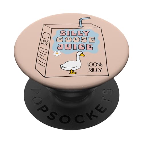 Silly Goose Juice Carton Funny Goose Meme Sarcastic Humor PopSockets Standard PopGrip