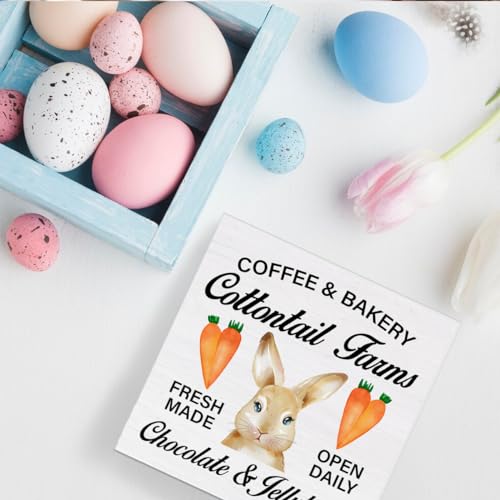 YXSEZ-Easter-Decor-Rustic-Easter-Bunny-Coffee-and-Bakery-Wooden-Sign-Farmhouse-Desk-Decorations-Home-Kitchen-Shelf-Decor-5-x-5-Inches YXSEZ Easter Decor Rustic Easter Bunny Coffee and Bakery Wooden Sign Farmhouse Desk Decorations Home Kitchen Shelf Decor 5 x 5 Inches