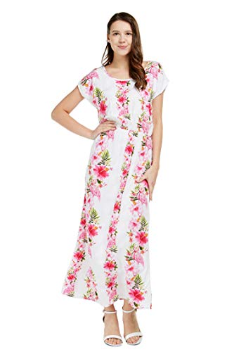 Image of Hawaii Hangover Women's Hawaiian Cap Sleeve Maxi Dress Signature Prints | Cap Sleeves; Maxi Length; Soft Rayon Fabric; Signature Tropical Prints; Resort Vacation Style