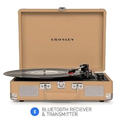 Crosley Cruiser Plus CR8005F-LT4 Tourne-Disque Vintage Bluetooth 3 Vitesses pour Valise Marron Clair - Les Beatles, Paul McCartney, John Lennon, RIngo Starr, George Harrison Crosley Cruiser Plus CR8005F-LT4 Tourne-Disque Vintage Bluetooth 3 Vitesses pour Valise Marron Clair – Image 3