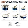 Gotham Steel 20pcs Pots and Pans Set Non Stick Ceramic Cookware Set with Deep Frying Pan Set & 6pc Knife Set, Improved Ti-Cerama Coating Made without PFOA PFOS Lasts 2x Longer, Oven & Dishwasher Safe #1