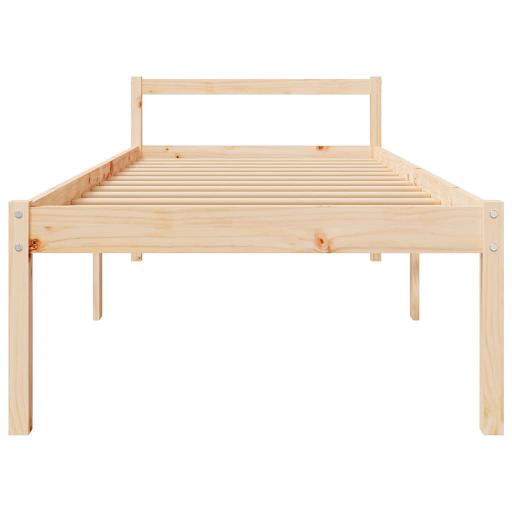 Massivholz Kiefer Bett 90x200 cm Seniorengerechtes Bett mit 45 cm Sitzhöhe, zusätzlichem Stauraum und robustem Lattenrost für bequemes EIN- und Aussteigen