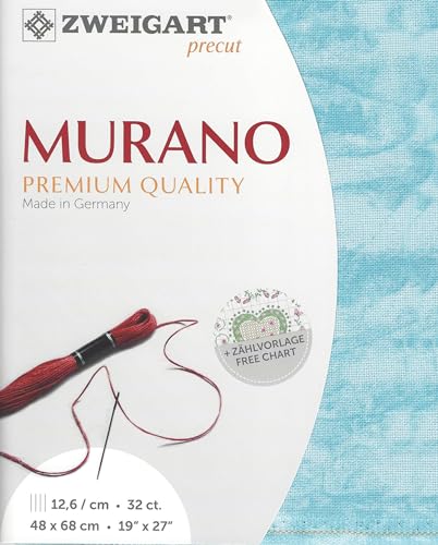 Image of Wizardi Murano Vintage 32 Count Country Atlantic 3984 /5439. Needlework Canvas, Cross-Stitch Fabric, Embroidery Cloth, Needlepoint Canvas. 52% Cotton and 48% Viscose. Precut Zweigart