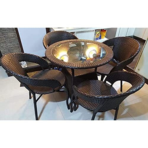 Indiid Homes Garden Patio 4 Seater Chair And Table Set Outdoor Balcony