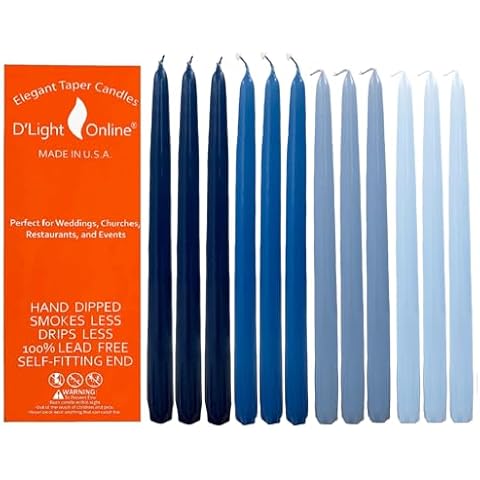 D'light Online Blue Gradient Taper Candles Cover