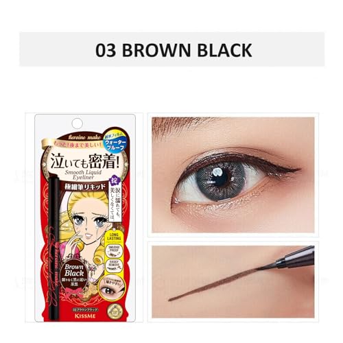 HEROINE MAKE by KISSME Smooth Liquid Eyeliner Super Keep Waterproof 03 Brown Black
