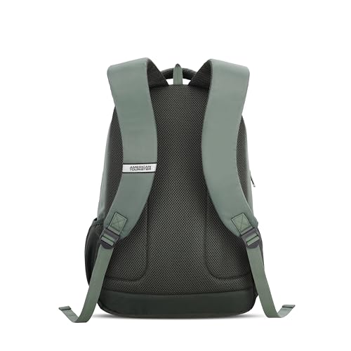 Image of American Tourister Nexa Style 01 | 36L Backpack | Casual Bag | 3 Compartments | School & College Backpack for Men and Women | Olive | 1 Yr Global Warranty