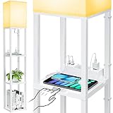 Maxsure Floor Lamp with Shelves - Touch Control LED Floor Lamps for Living Room, Modern Standing Lam