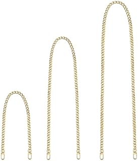 ASTER 3 Pieces Purse Chains Replacement Flat Chains Gold Bag Chains Shoulder Straps Chain, with Metal Slide Hook Buckles for DIY Handbags Crossbody Bag Crafts Making(Gold)