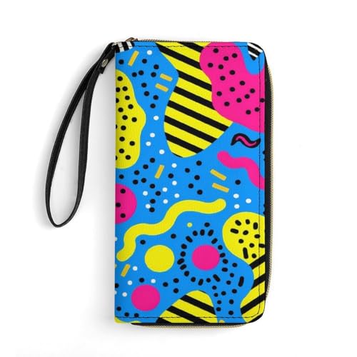 80s 90s Wallet Wristlet Zipper Purse with Hand Strap Travel Credit Card Holder for Adult Daily Use Gifts - Main Image