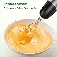 BESROY Stabmixer Set 3 in 1, 1100W Pürierstab Elektrisch Stufenlos, Edelstahl Stabmixer mit Milchschäumer & Schneebesen, Hand Blender, Food Processor, Pürierer für Smoothies, Suppen – Ansicht 7