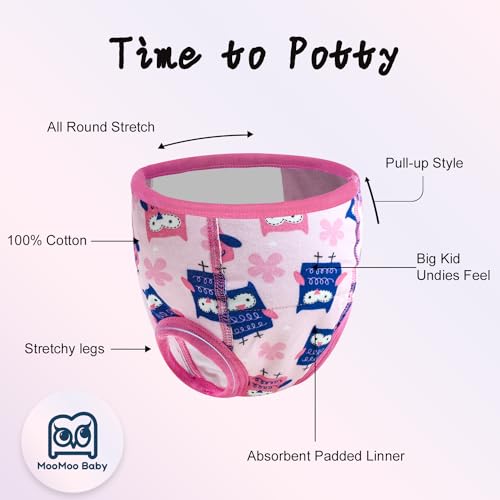 Image of MooMoo Baby Potty Training Underwear 10 Packs Absorbent Toddler Training Pants for Boys and Girls Cotton Pee Pants 2T-9T