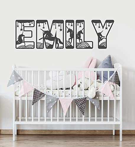 Vinilo decorativo unicornio personalizado para pared miniatura 3