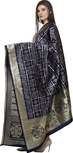 Bandhani Gharchola Dupatta with Zari Weave and Brocaded Border - Art Silk2