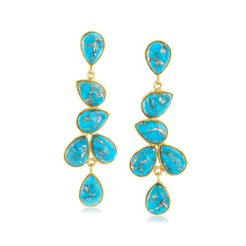 Ross-Simons Turquoise Drop Earrings in...