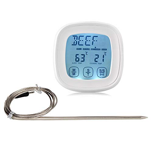 KKmoon Termômetro digital de carne LCD touchscreen Cronômetro de churrasco Cozimento de alimentos Te