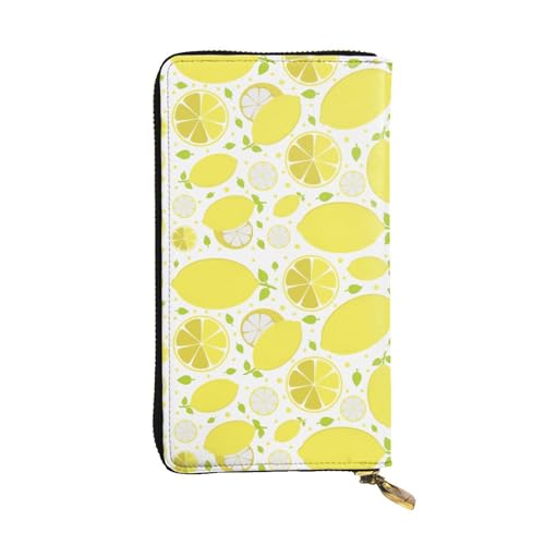 Lemon Lemon Slices Leather Hand Wallet for Women Long Zipper Clutch Purse for Cash Cards Coin