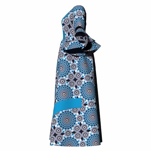 Image of iooiooi Womens African Print Party Maxi Dress Tradition Dashiki Ankara Long Dress & Headwrap
