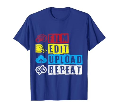 Vlogger Video Blogger Content Creater Influencer Vlogging T-Shirt, Men, Royal Blue, X-Large