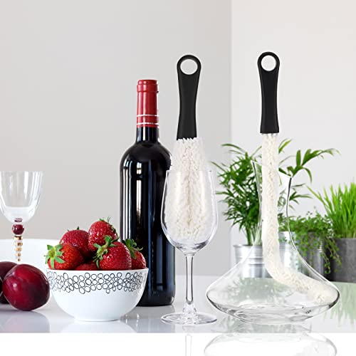 3 Pieces Decanter Cleaning Brush Flexible Bottle Scourer And 400 Pieces Reusable Decanter Cleaning Beads Household Cleaning Tools For Wine Decanters Goblets Glasses Cups (Black Handle) #TOP3