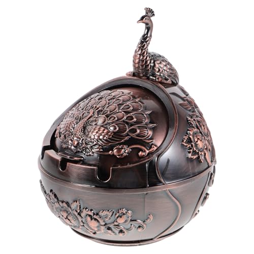 ASAKKURA 防風蓋付き携帯灰皿 属製亜合タバコシガー用 灰の飛散防止と耐衝撃性 屋内外リビングやベランダに