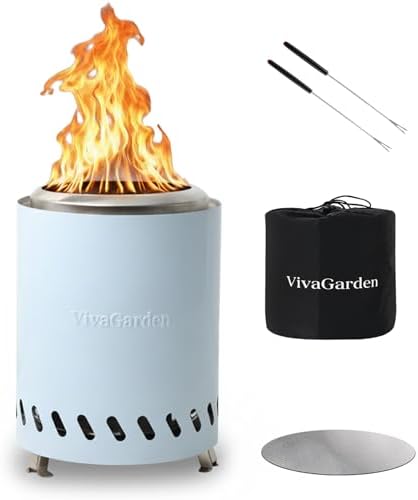 Tabletop Fire Pit 9.7 x 7.1 inch By Viva Garden, Low Smoke Campin...